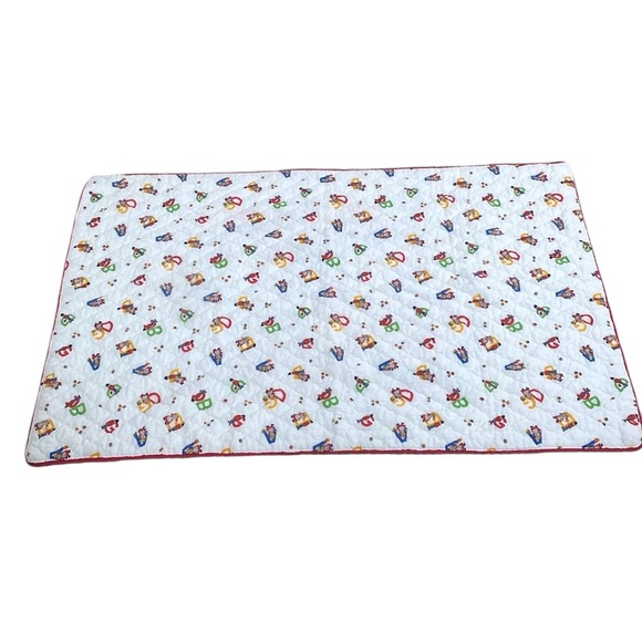 Vintage Quilted Cotton Baby Toddler Alphabet Blanket - Picture 1 of 9